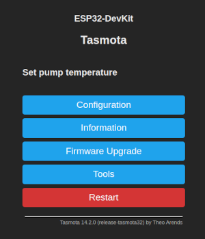 Set pump temperature